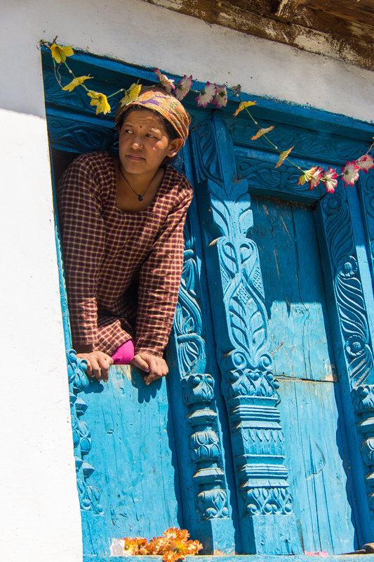 Paysage verdoyant des collines du Kumaon avec sommets himalayens en arrière-plan